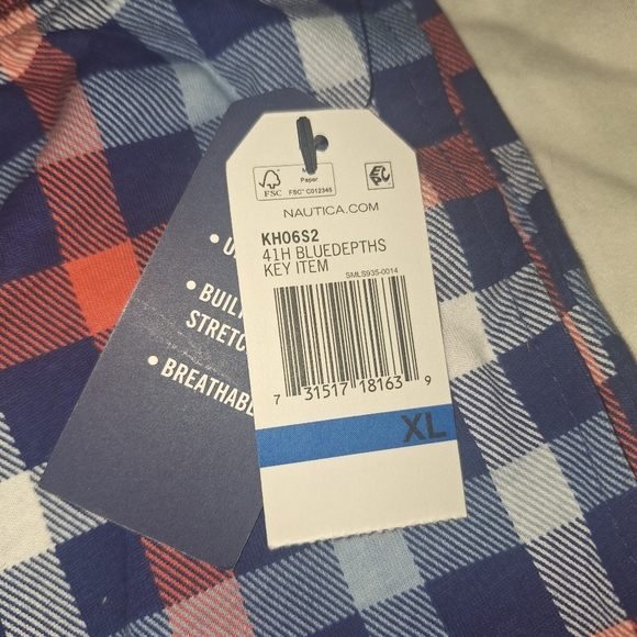 Nautica Men's Blue And Orange Sleep Shorts - Picture 4 of 4